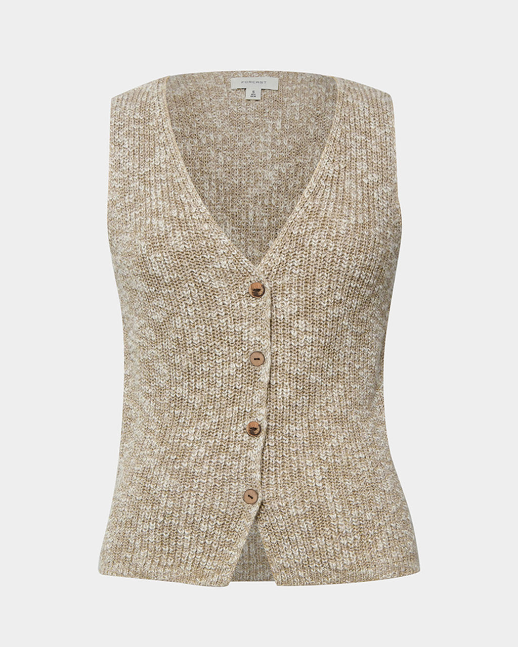 Judith Knit Vest in sand multi — product-only view