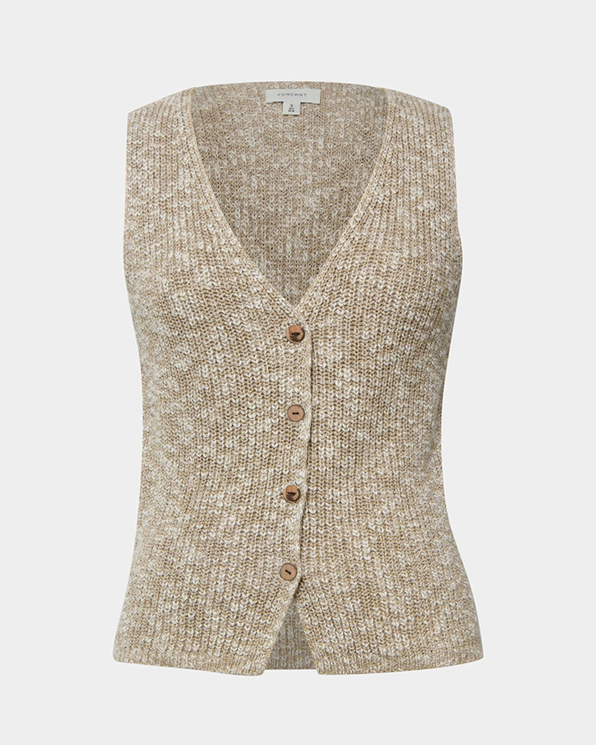 Judith Knit Vest in sand multi — product-only view