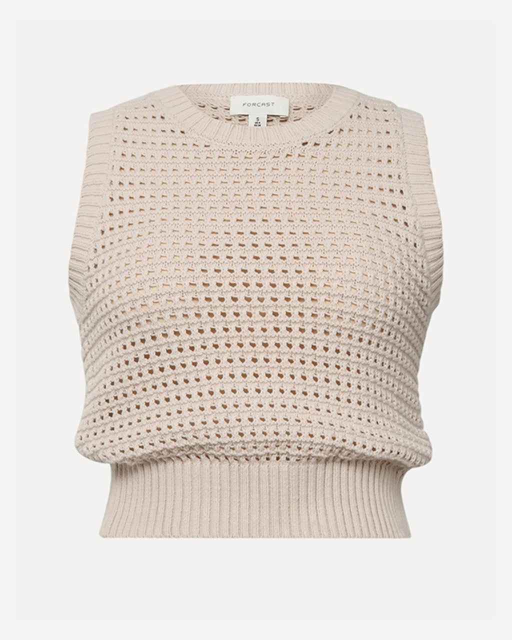 Quinta Open Knit Top in beige — view 5