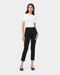 Murphy Crop Knit Top in ivory — full-length view
