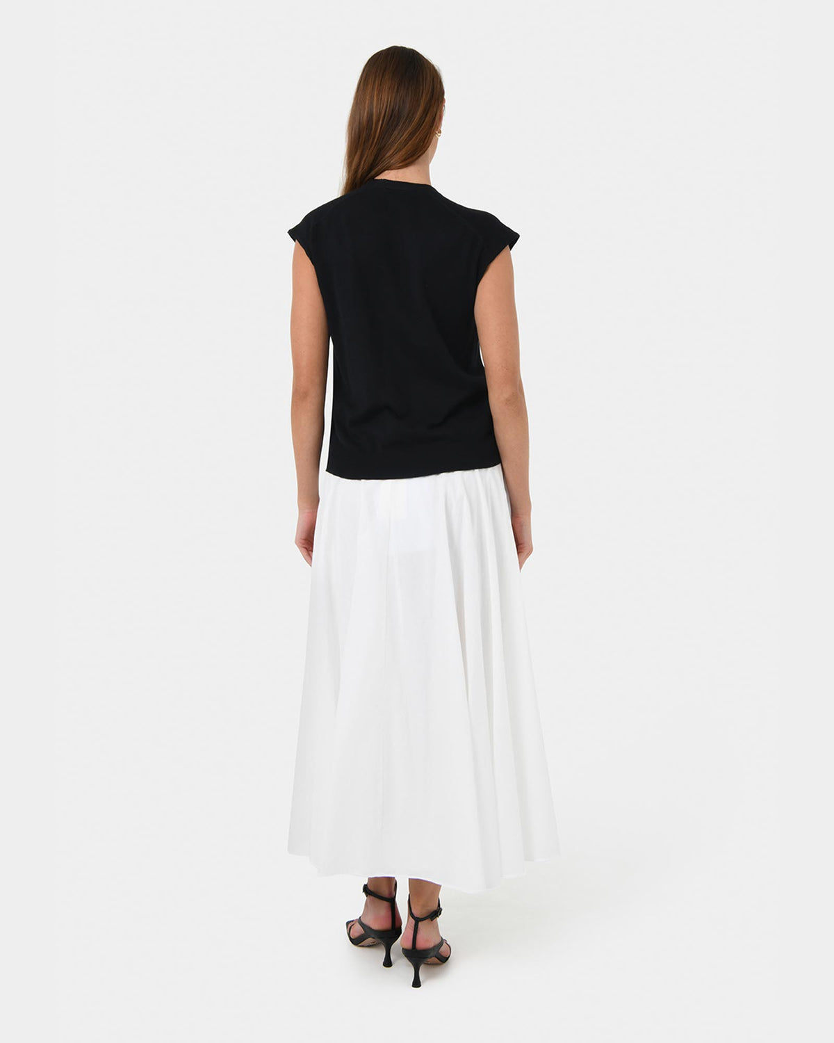 Nicole V-neck Sleeveless Knit in black — back view