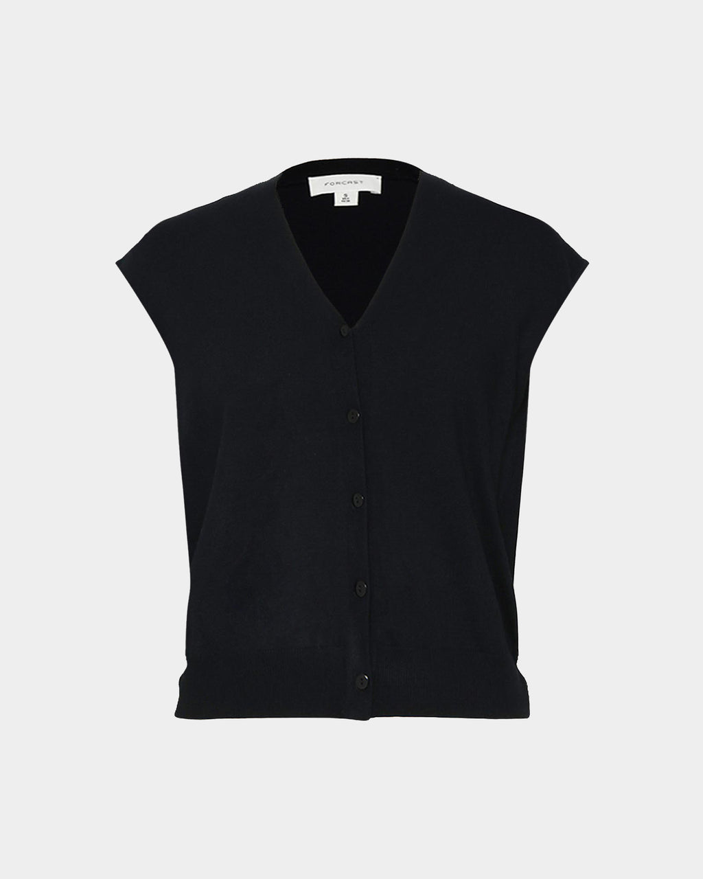 Nicole V-neck Sleeveless Knit in black — product-only view