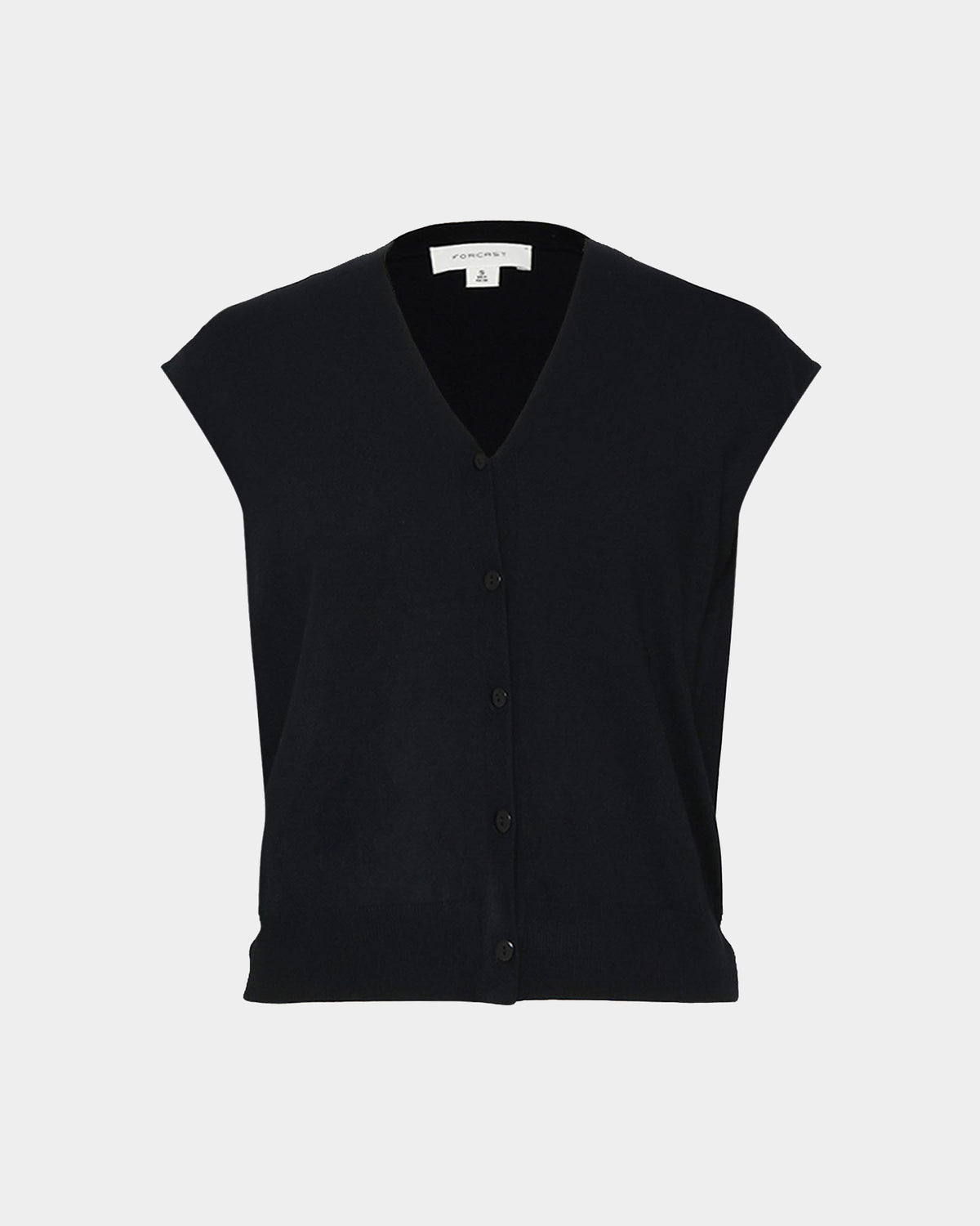 Nicole V-neck Sleeveless Knit in black — product-only view
