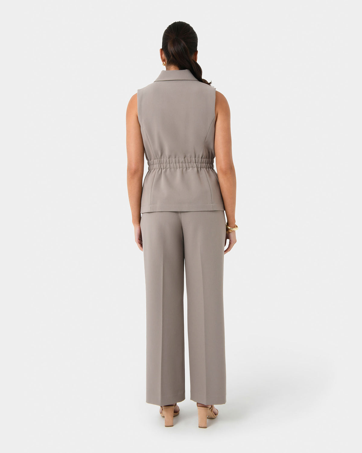 Jordy Relax Pants in stone — back view