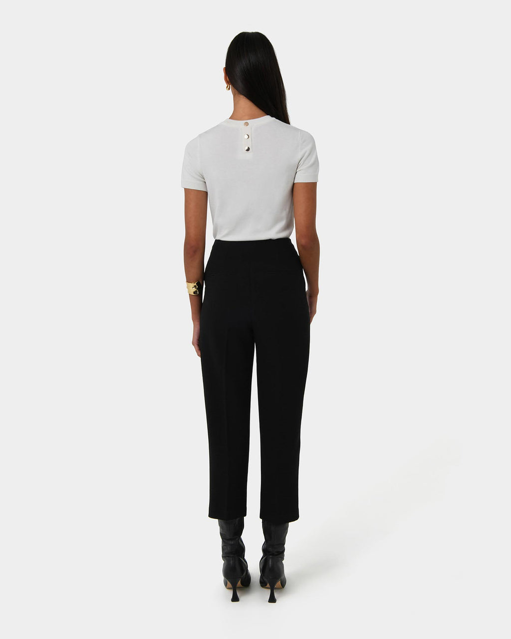 Lee Tailored Crop Pants in black — back view