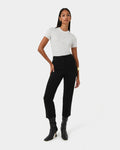 Lee Tailored Crop Pants in black — full-length view
