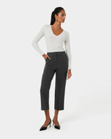Lee Tailored Crop Pants in slate — full-length view