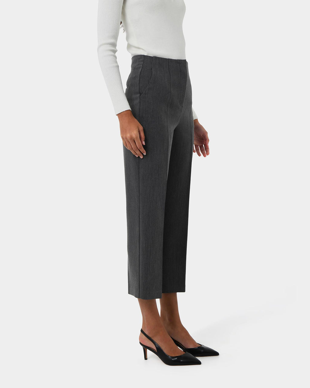 Lee Tailored Crop Pants in slate — side view