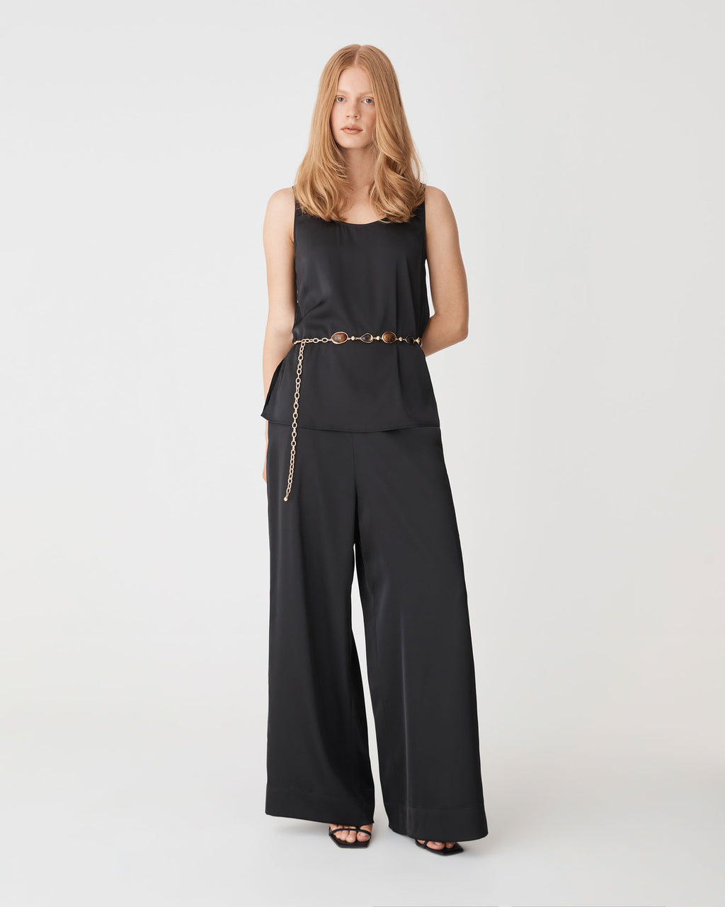 Sadin Pull On Pants in black — full-length view