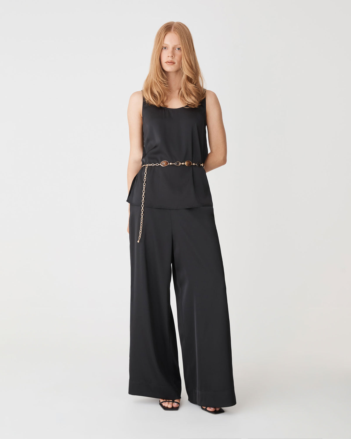 Sadin Pull On Pants in black — full-length view