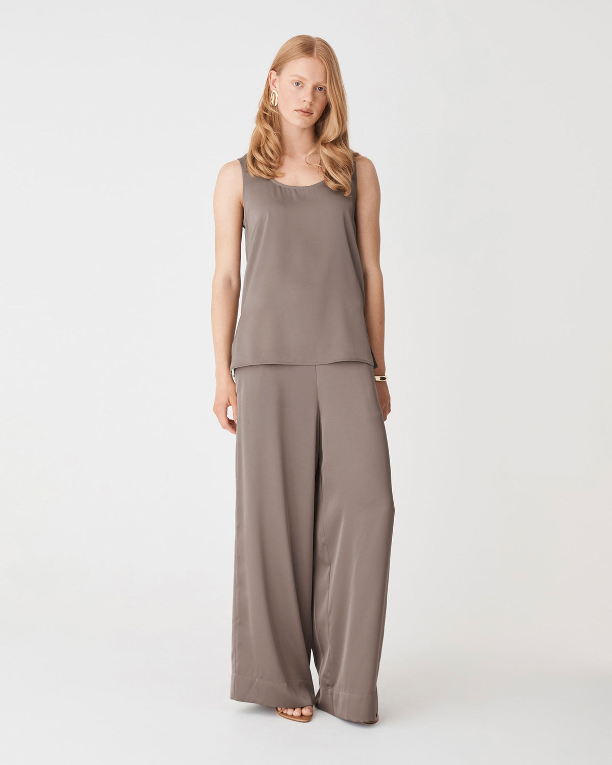 Sadin Pull On Pants in truffle — full-length view