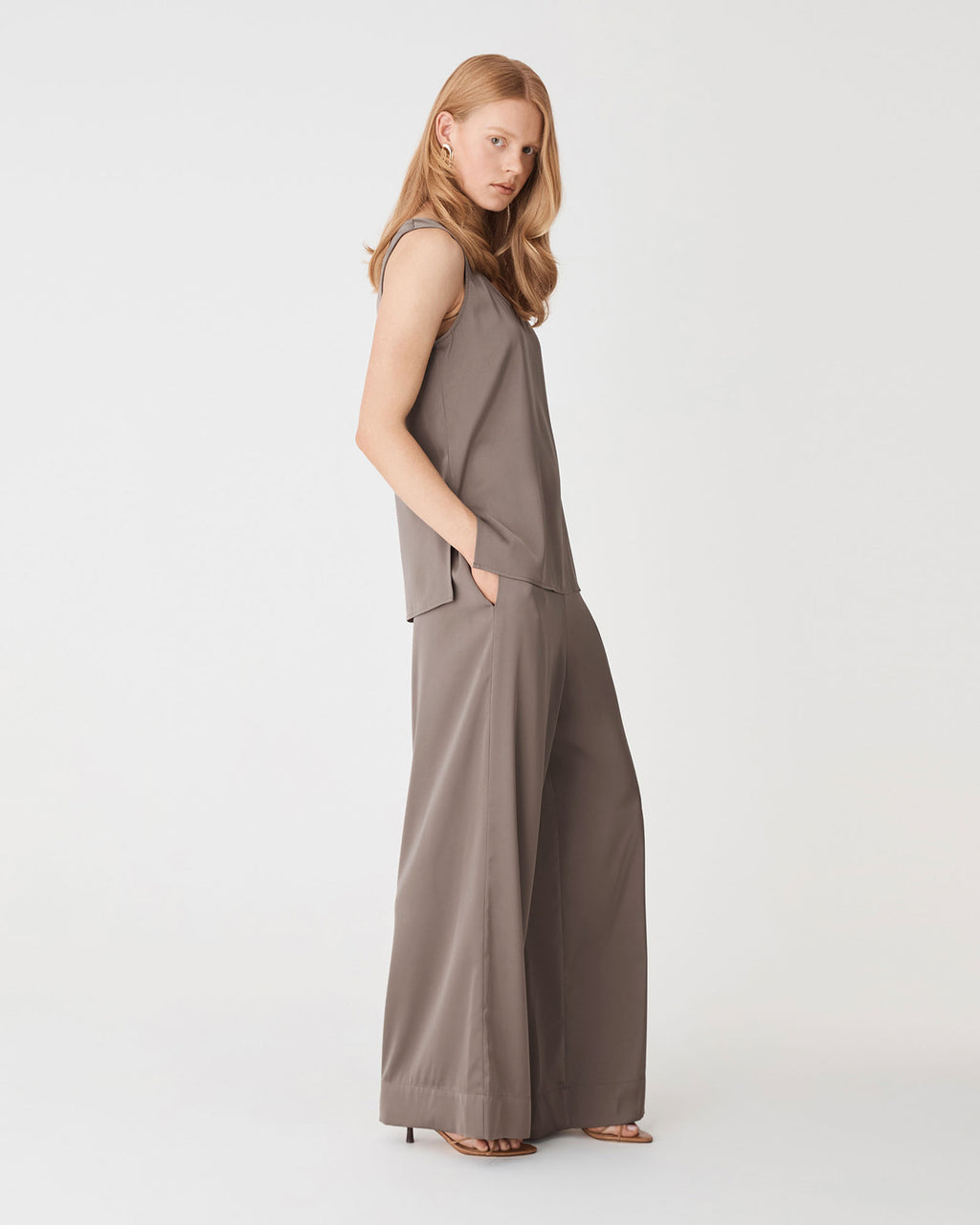 Sadin Pull On Pants in truffle — side view