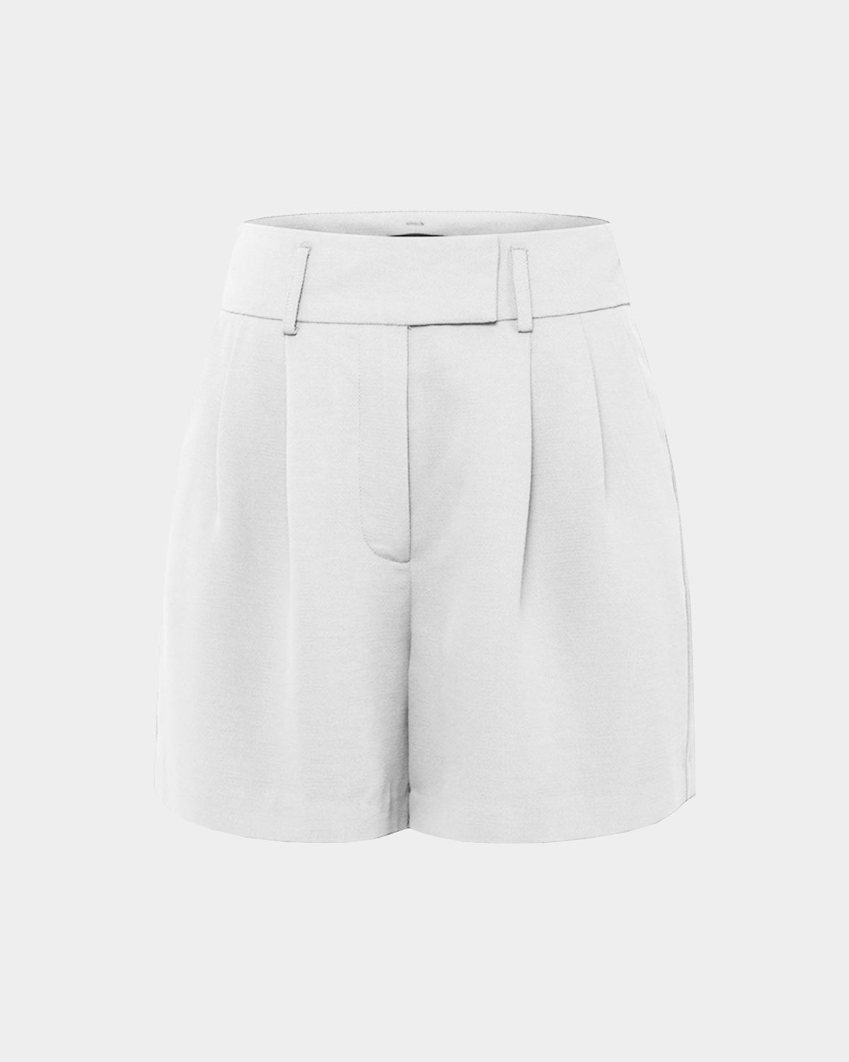 Lexee Pleat Front Short in ivory — product-only view