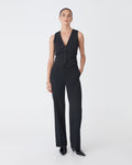 Eve Wide Leg Pants in black — full-length view