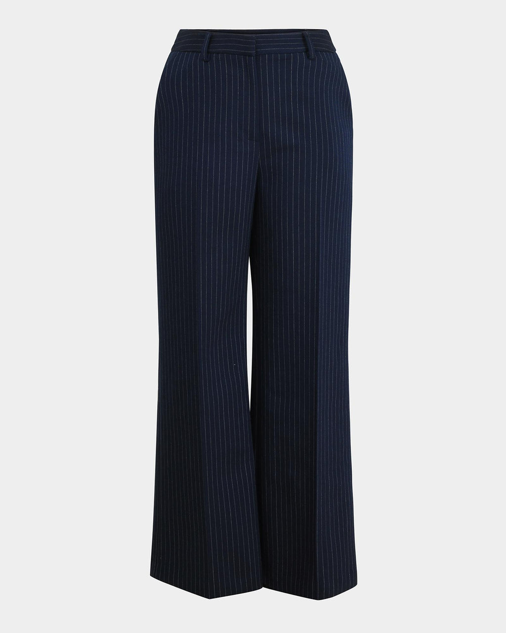 Zara Pinstripe Tailored Pants in navy pinstripe — product-only view