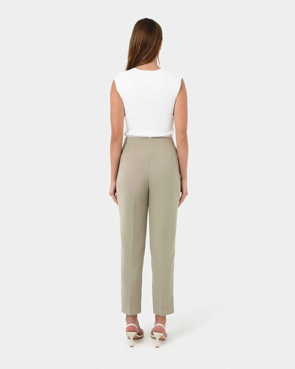 Ace Straight Leg Pants in taupe — back view
