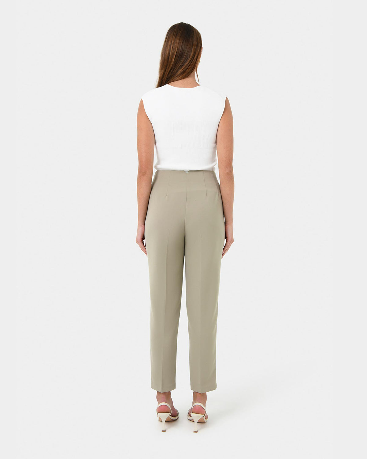 Ace Straight Leg Pants in taupe — back view