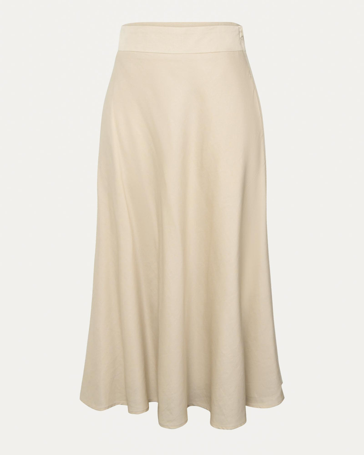 Aiya Bias Midi Skirt in light ecru — product-only view