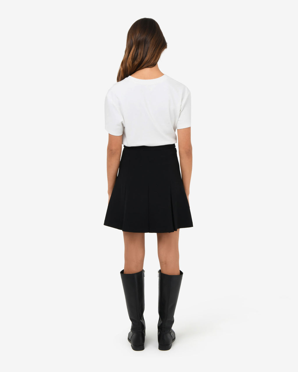 Ace Pleated Skirt in black — back view