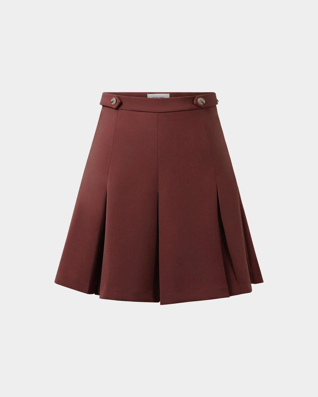 Ace Pleated Skirt in brick — product-only view