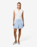 Ace Pleated Skirt in pastel blue — full-length view