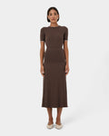 Hanni Midi Knit Skirt in cocoa — full-length view