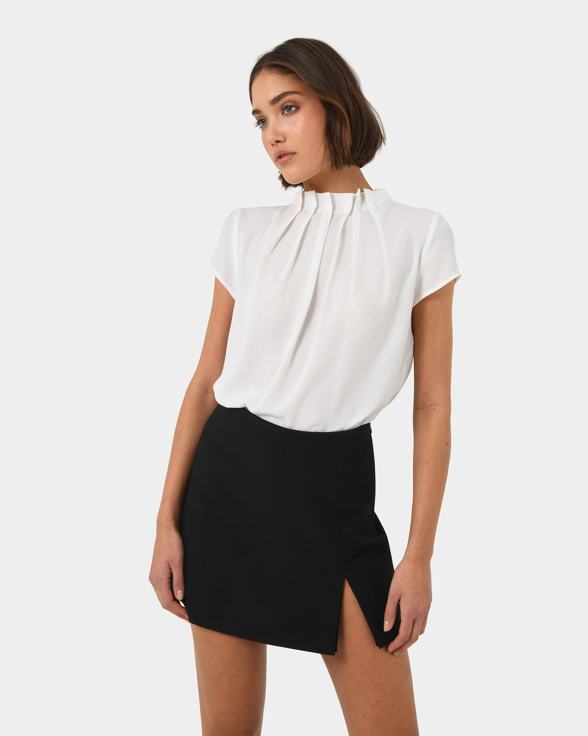 Nella Mini Skort in black — close-up view 2