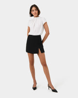 Nella Mini Skort in black — full-length view