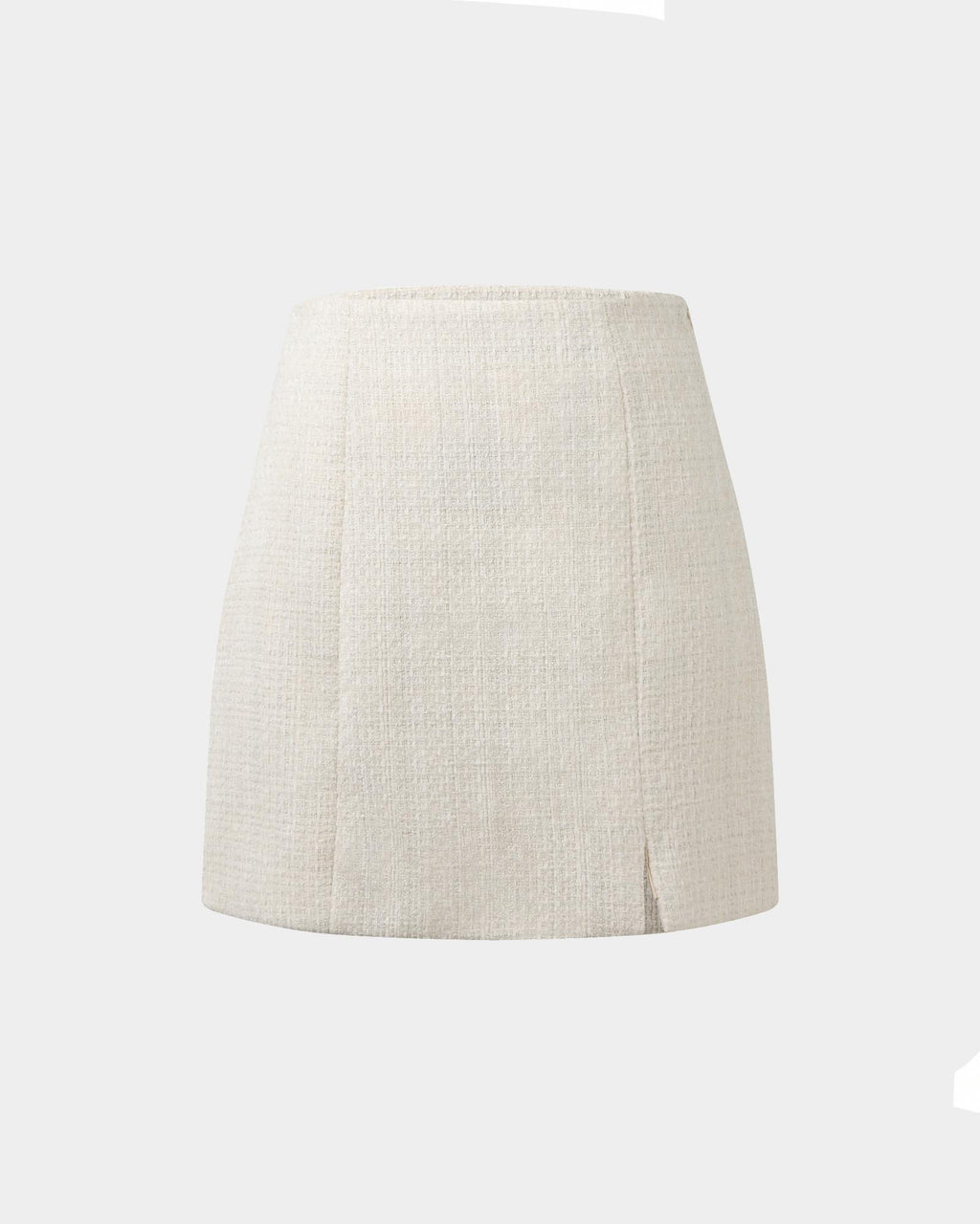 Carmen Tweed A-Line Skirt in ivory — product-only view