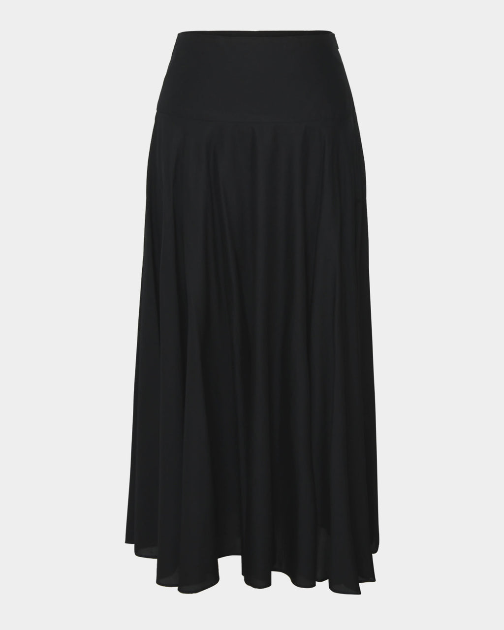 Deb Cotton Midi Full Skirt in black — product-only view