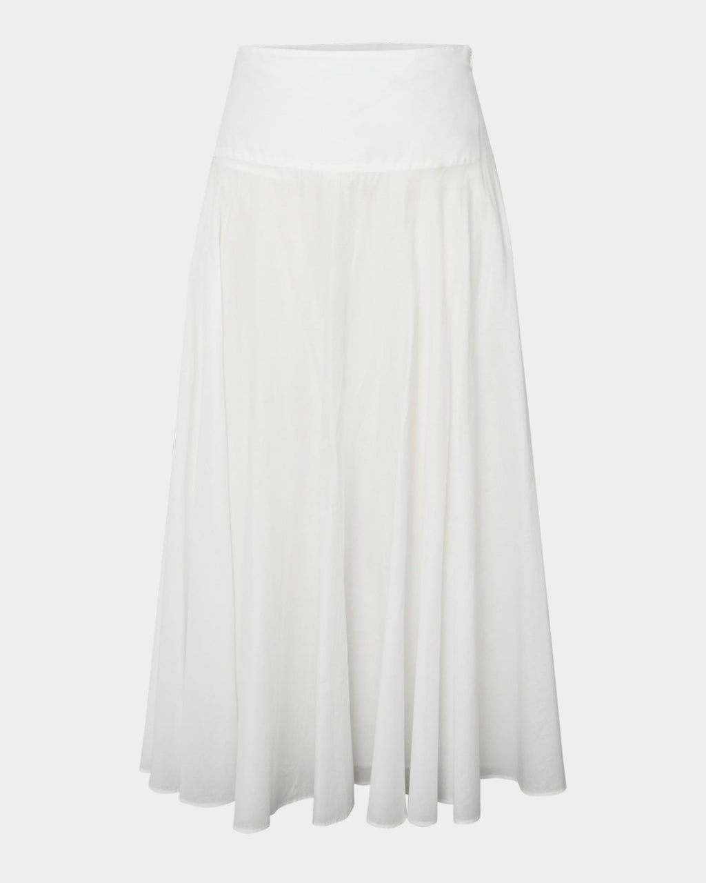 Deb Cotton Midi Full Skirt in ivory — product-only view