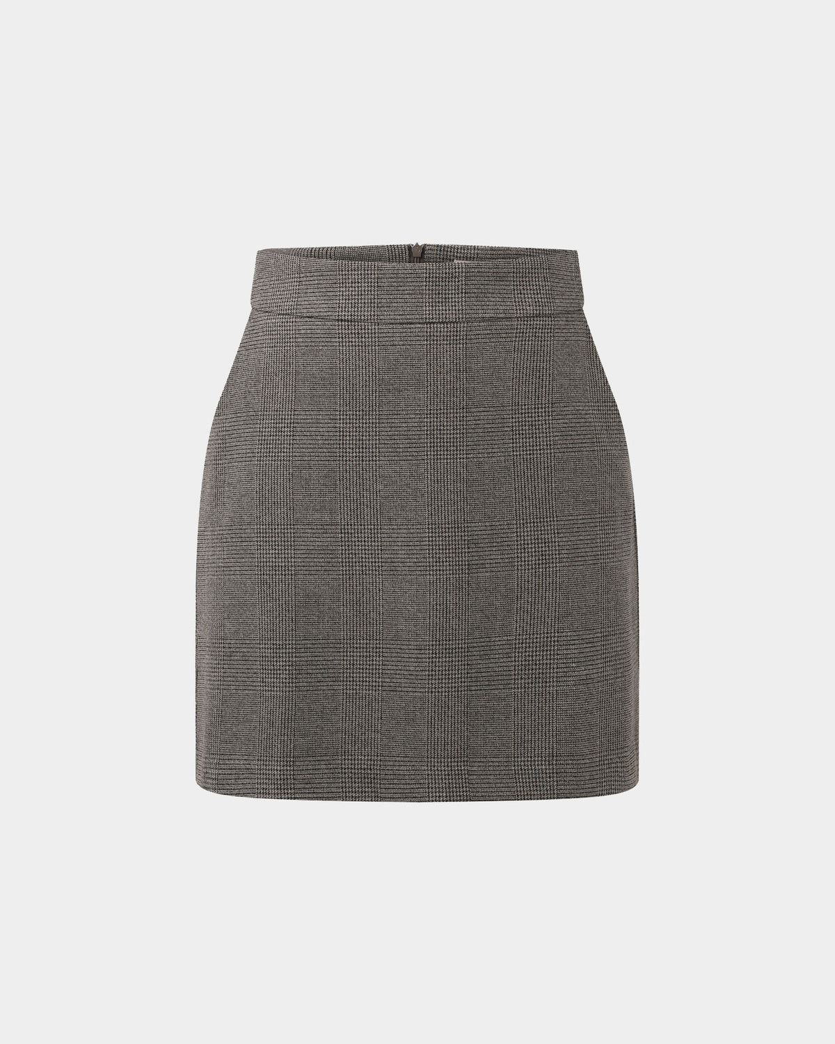 Kai Check Mini Skirt in beige black — product-only view