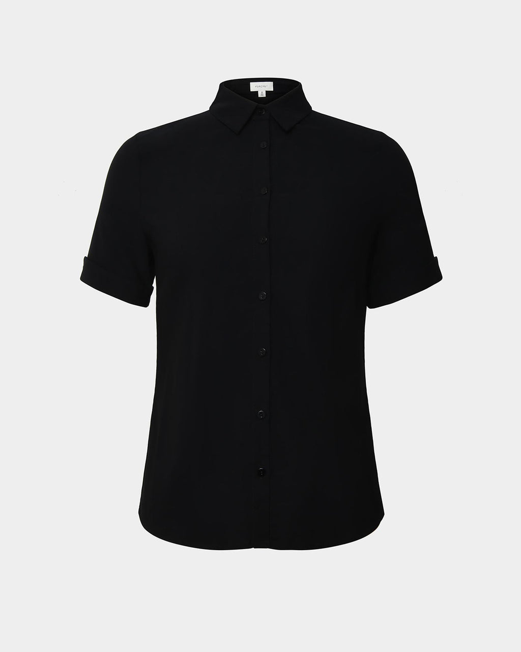Morgan Short Sleeve Cuff Shirt in black — product-only view