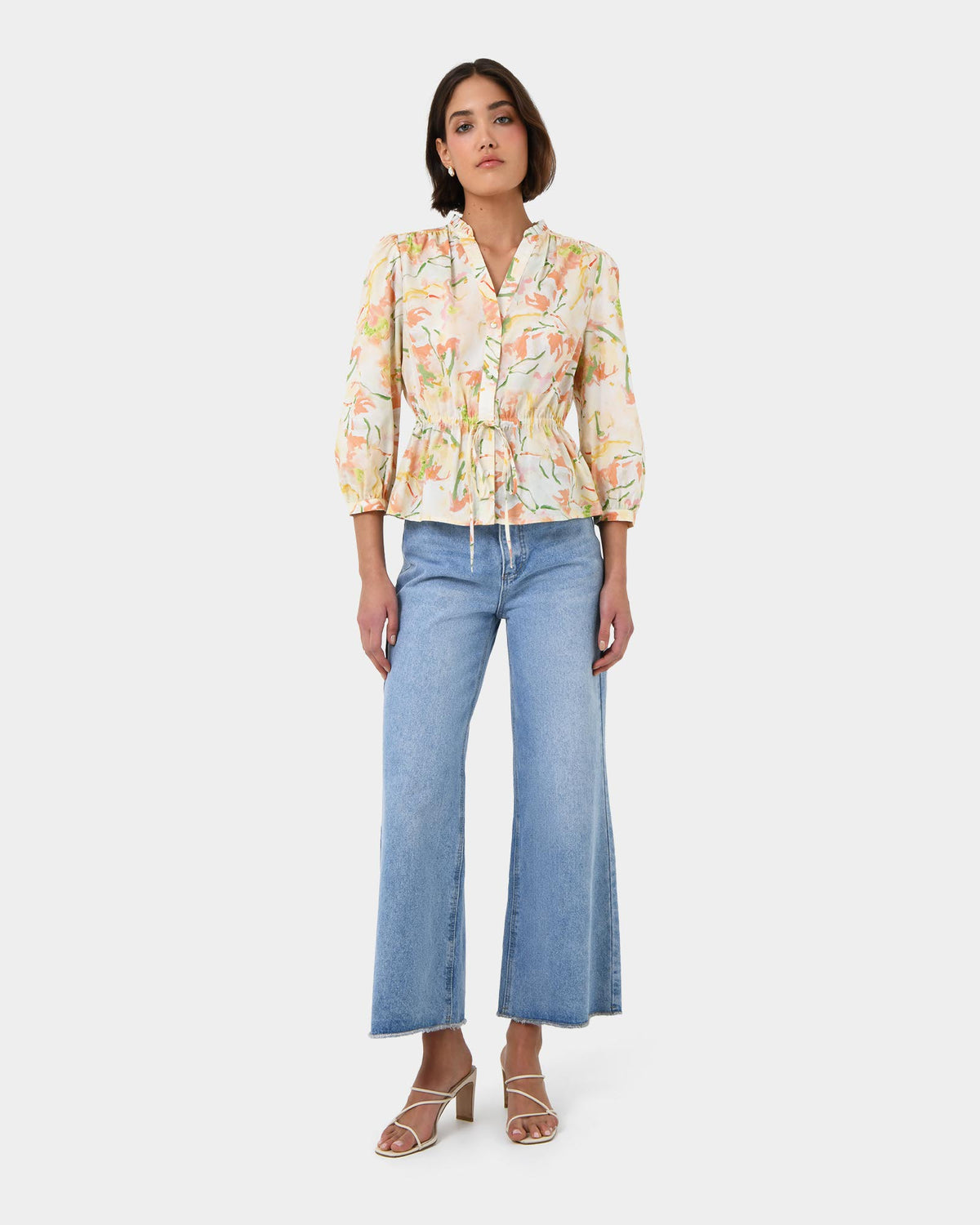 Brielle Floral Blouse — full-length view
