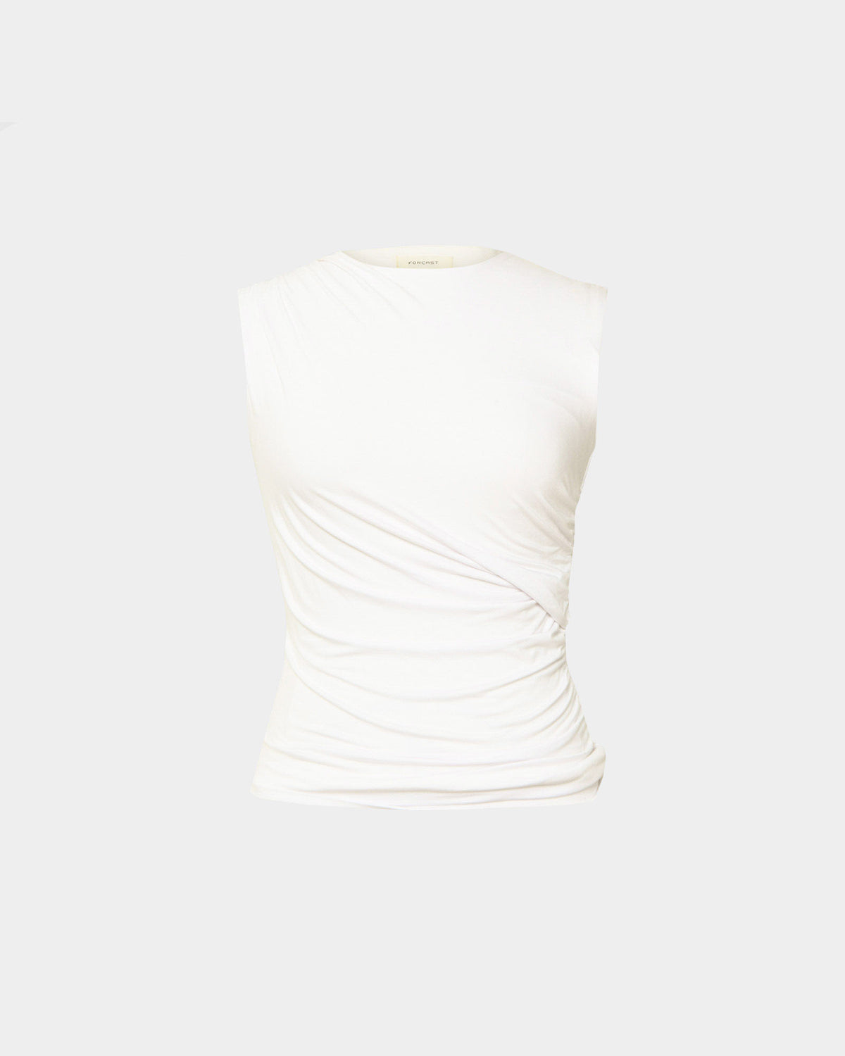 Mia Ruched Jersey Top in ivory — product-only view