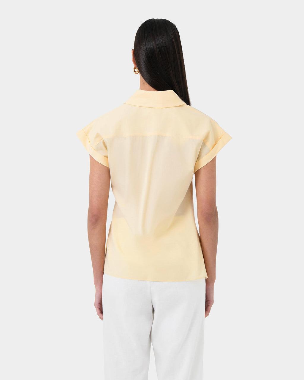 Zalia Tie Button Shirt in butter — view 4