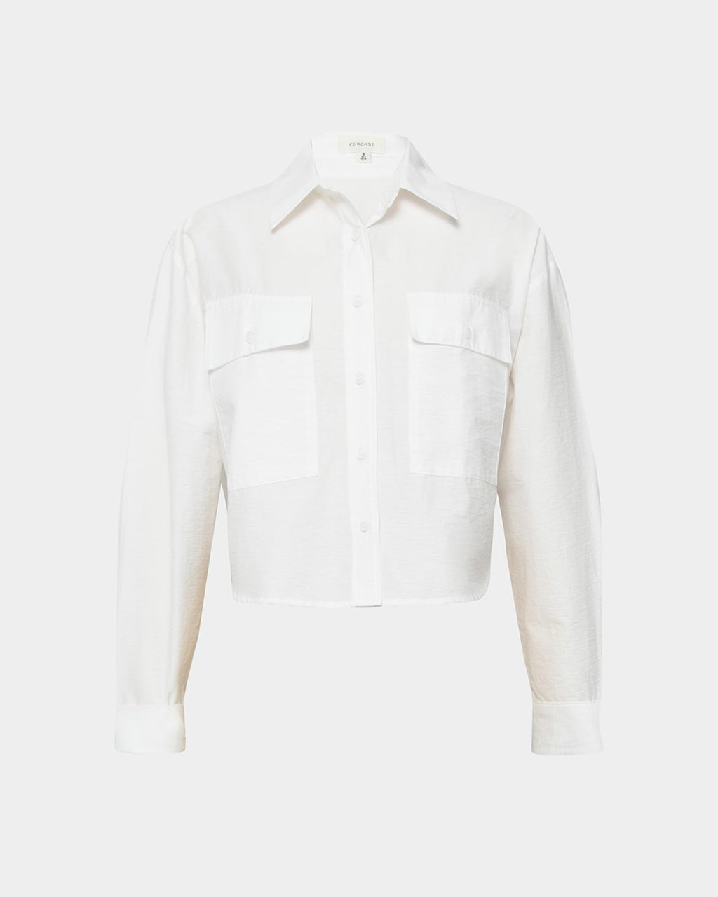 Kyla Crop Pocket Shirt in ivory — product-only view