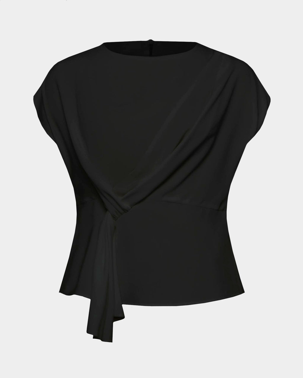 Athena Draped Top in black — product-only view