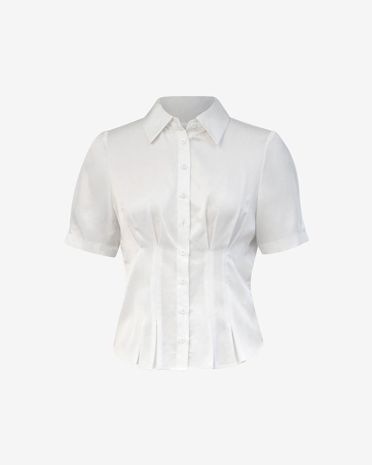 Paige Short Sleeve Blouse in ivory — product-only view