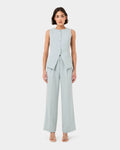Sofia Longline Vest in baby blue — full-length view