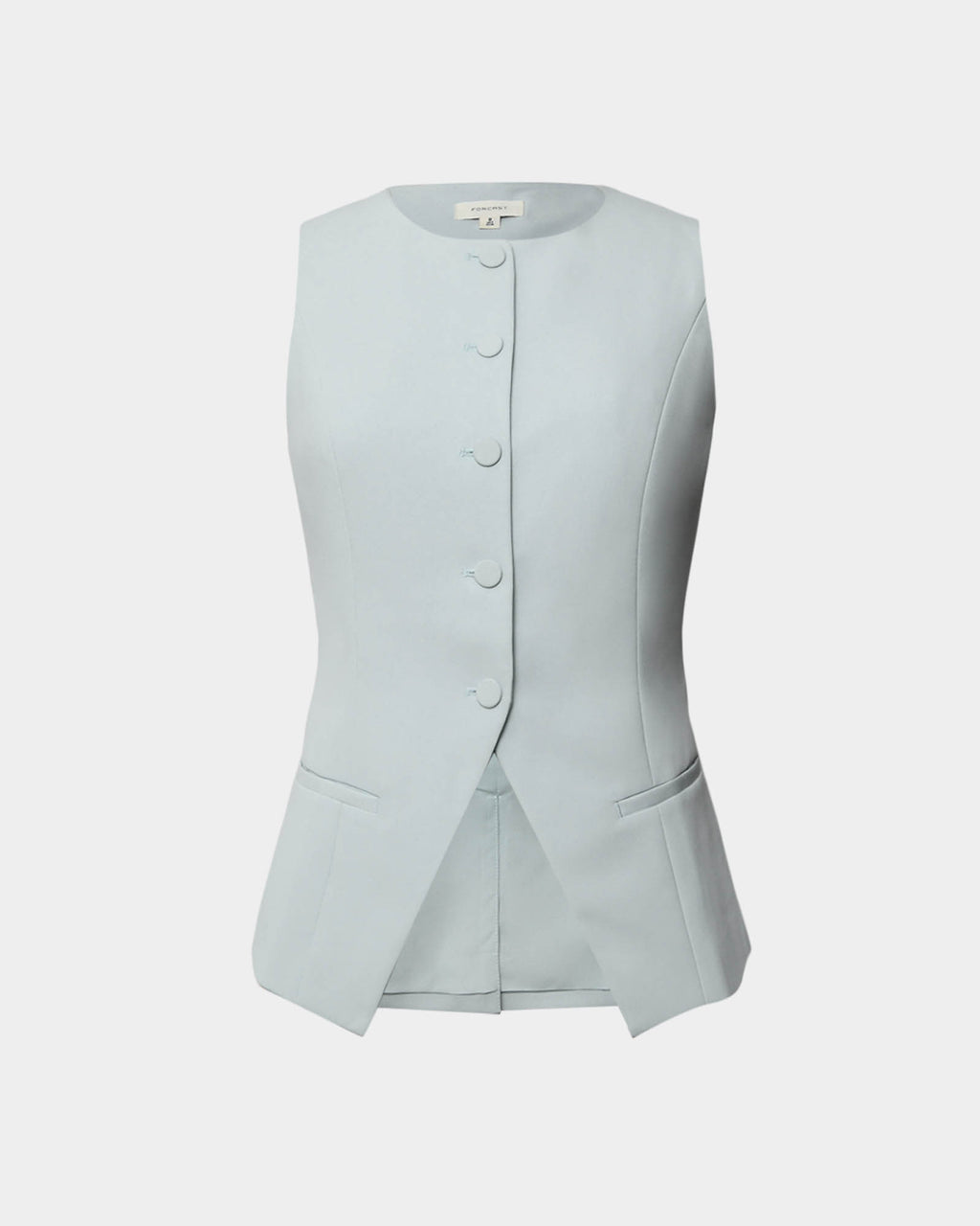 Sofia Longline Vest in baby blue — product-only view