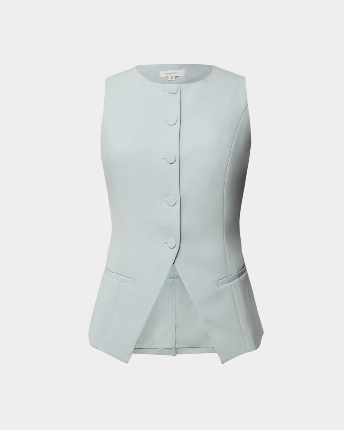 Sofia Longline Vest in baby blue — product-only view