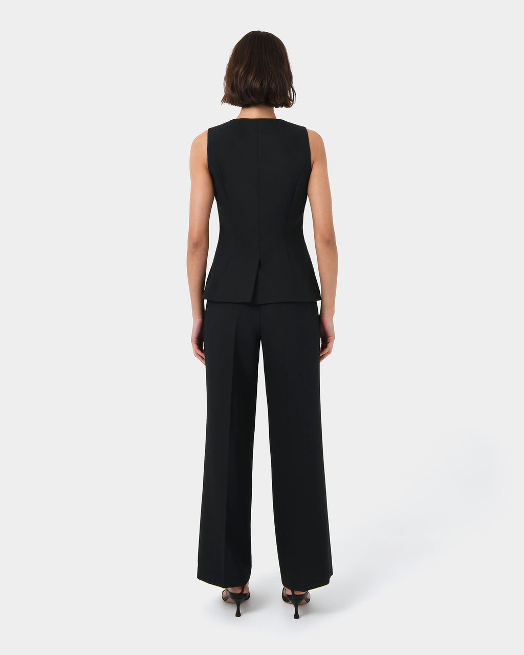 Sofia Longline Vest in black — back view