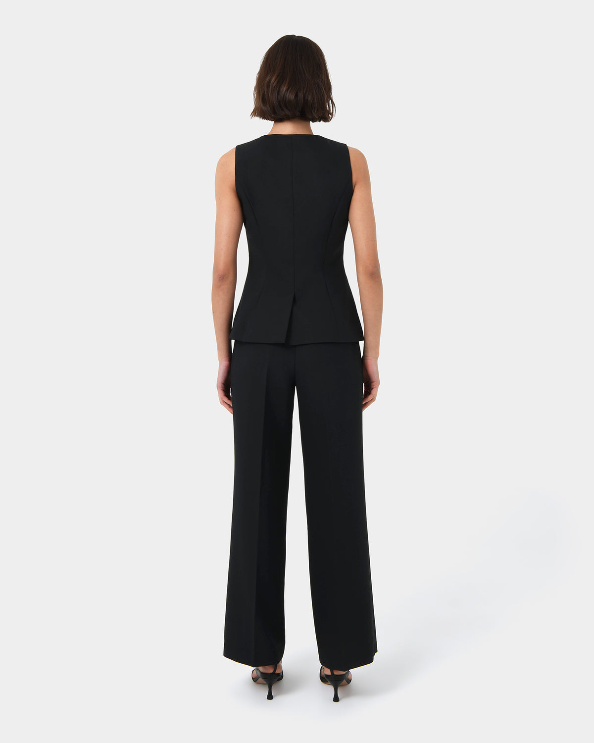 Sofia Longline Vest in black — back view