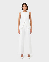 Sofia Longline Vest in ivory — full-length view