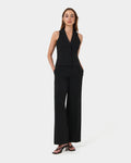 Nikki Tailored Vest in black — full-length view