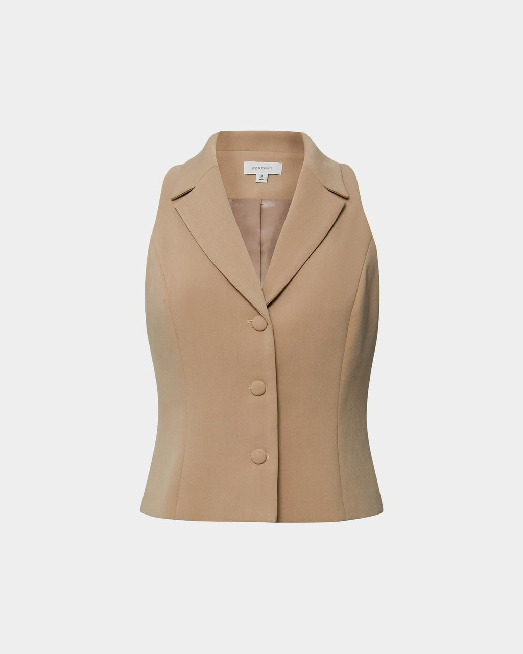 Nikki Tailored Vest in warm taupe — product-only view