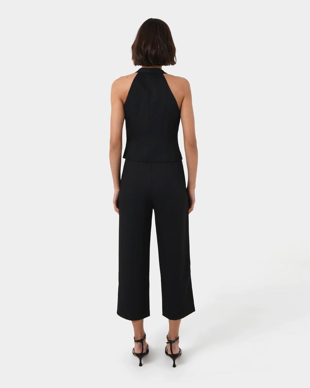 Lexee Tailored Vest in black — back view