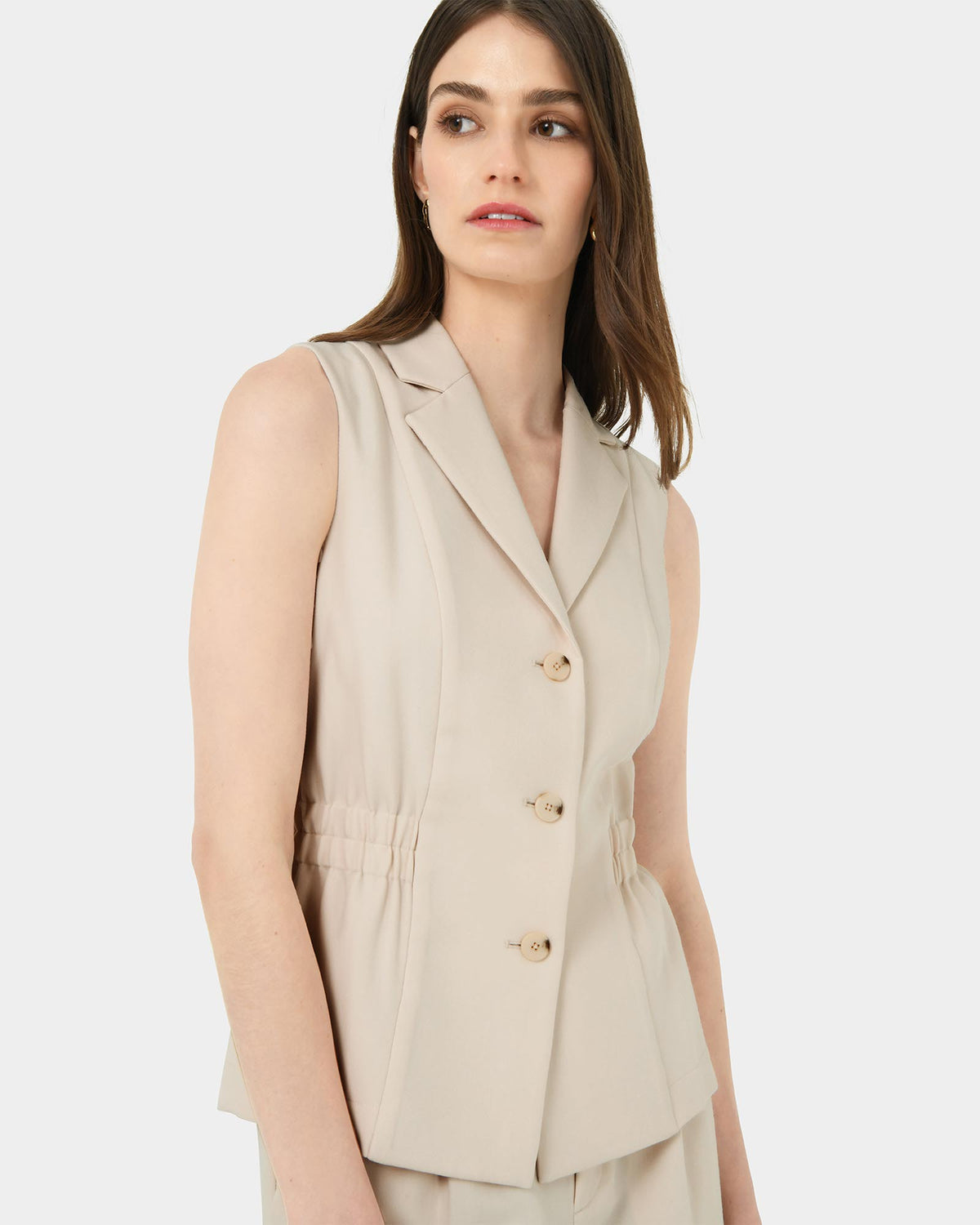 Jordy Longline Vest in bone — view 2
