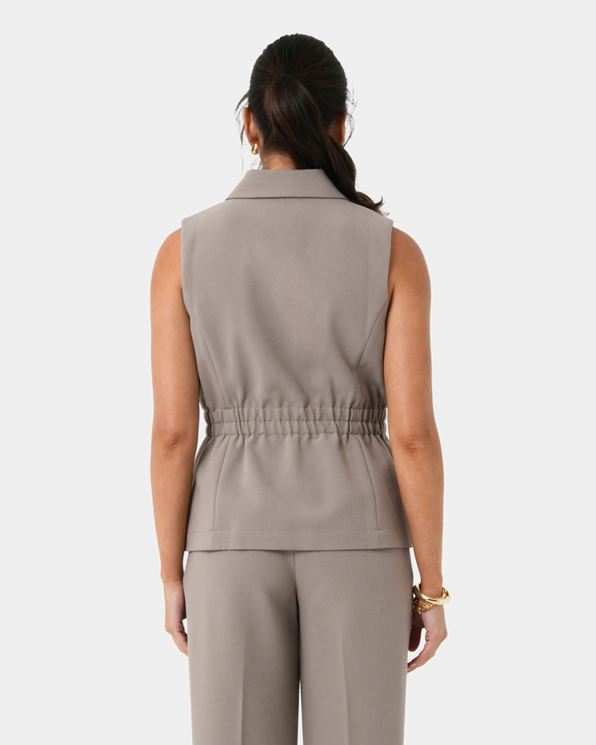 Jordy Longline Vest in stone — back view